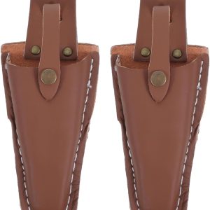 2Pcs Leather Pruner Cover for Gardening Scissors Sturdy Garden Pruner Sheath Snaps Suitable for Pruning Shears and Hand Protects Blades and Enhances Tool Longevity