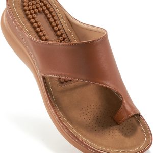 Aomigoct Womens Comfort Wedge Sandals: Soft Cushion & Orthopedic for All-Day Walking - Non-Slip 1.96" Heel for Stability - for Comfort Seekers