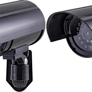 GE Power Gear Decoy Security Bullet Camera with Flashing Red Light, Blinking LED, Fake Surveillance, Realistic Looking Recording Lens, Indoor/Outdoor Use, Wireless, Black, 40661 (Pack of 2)