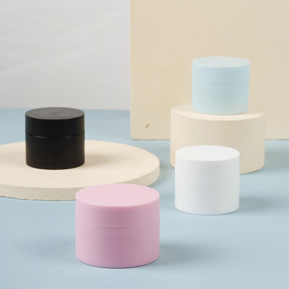 STOBAZA 8pcs 15g Plastic Cosmetic Cream Jars with Inner Lid, Travel Lotion Jar Container Set, Frosted White Dark Gray Light Pink Blue Small Refillable Cream Dispensers for Facial and Body - Image 9