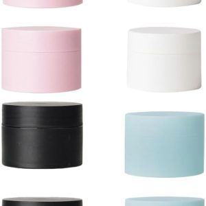 8pcs Plastic Cream Jar Container Set 30g Small Frosted Cosmetic Cream Bottles with Inner Lid Leak-proof Travel Refillable Jars for Face Body Lotion