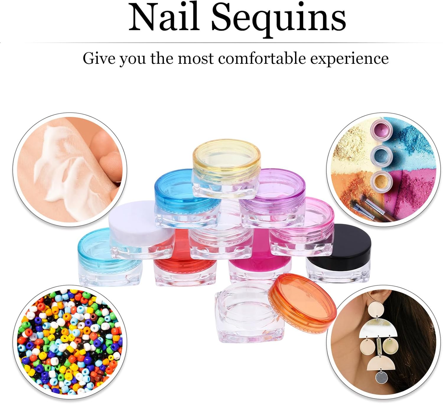 50pcs Travel Cosmetic Cream Containers Small 3g Plastic Refillable Jars with Lids for Makeup Lotion Sample Storage Random Color - Image 6