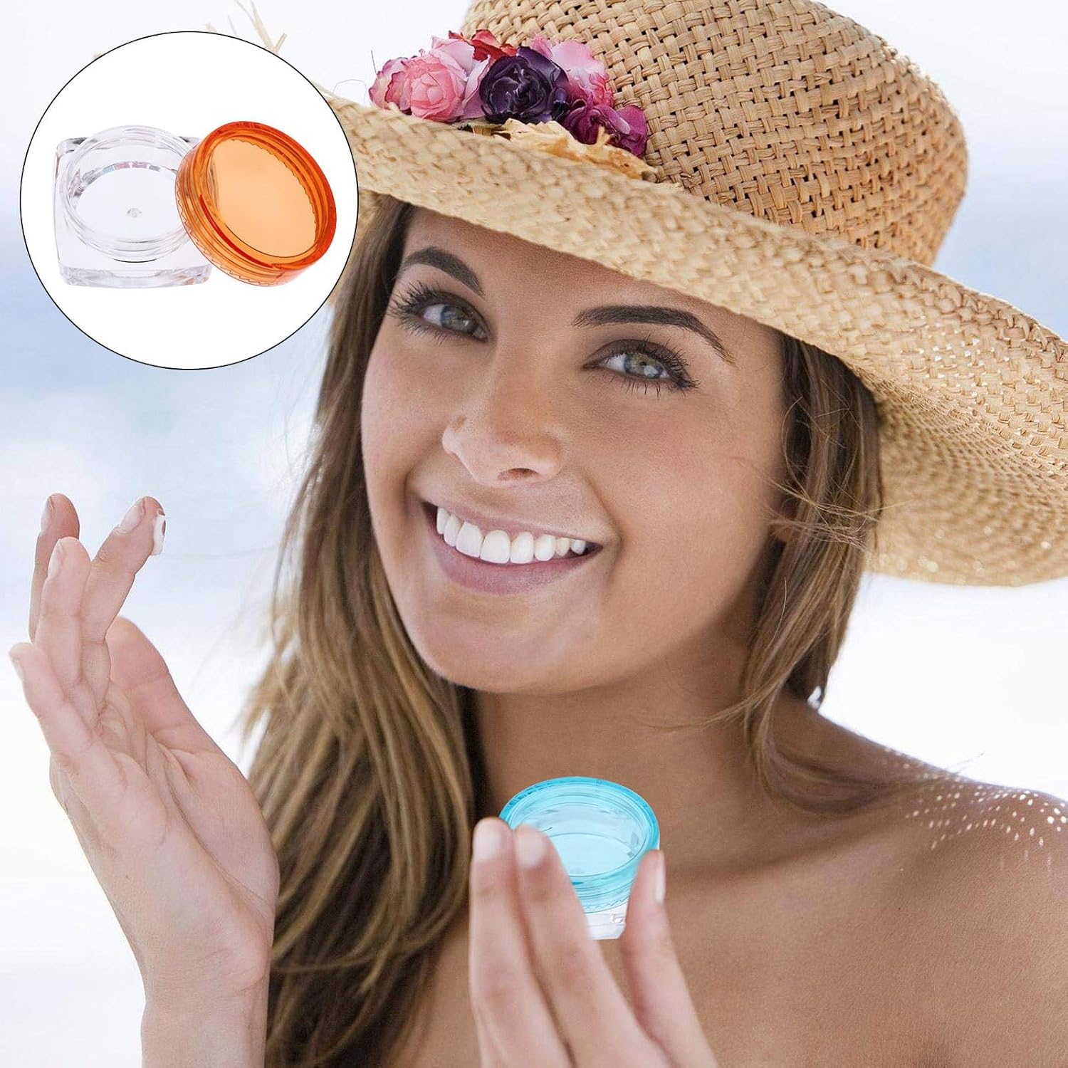50pcs Travel Cosmetic Cream Containers Small 3g Plastic Refillable Jars with Lids for Makeup Lotion Sample Storage Random Color - Image 7