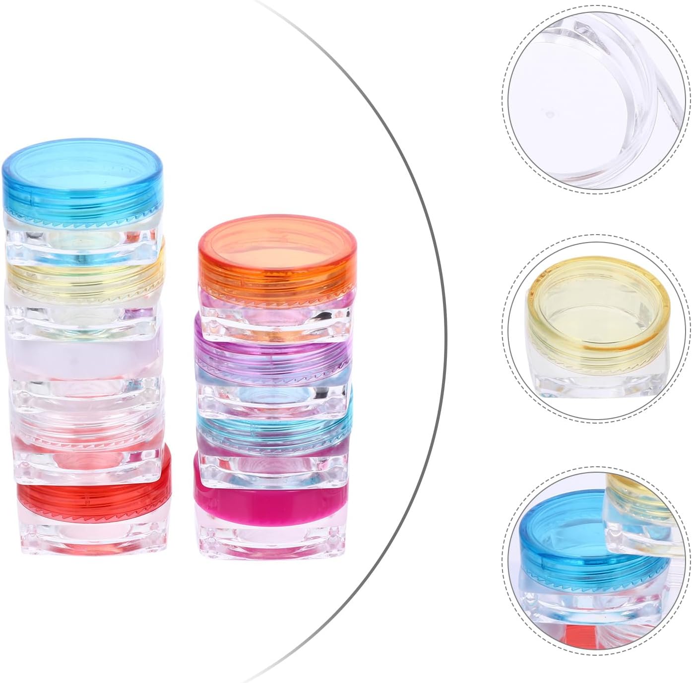 50pcs Travel Cosmetic Cream Containers Small 3g Plastic Refillable Jars with Lids for Makeup Lotion Sample Storage Random Color - Image 8