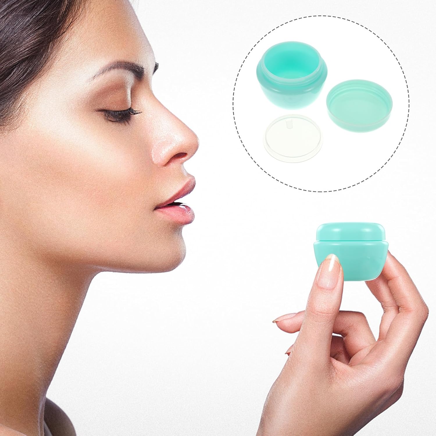 12pcs 30g Green Refillable Cream Sample Containers Cosmetic Jars with Lids for Travel Makeup Storage and Lotion Cosmetics - Image 4