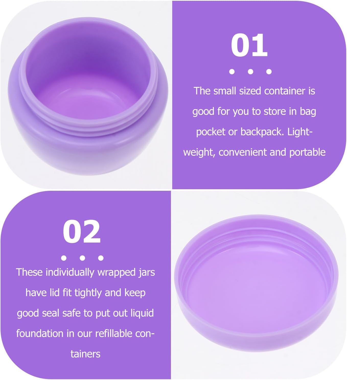 Generic 12pcs 30g Refillable Cosmetic Containers Jar for Travel Makeup Cream Lotion Storage Plastic Jars with Lids, Small Empty Cream Pot Set for Beauty and Personal Care - Image 3
