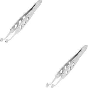 2pcs Eyelid Stye Tweezers Eyelid Tweezer Smooth Tip for Meibomian Gland Expressor Women Beauty Tool