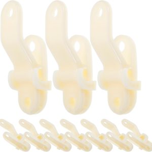 10pcs Plastic Greenhouse Clips with Rope Lock, Thickened Duckbill Film Clamps for Ventilation, Anti-tip Garden Pole Clamps Suitable for Greenhouse Film and Pipe Support