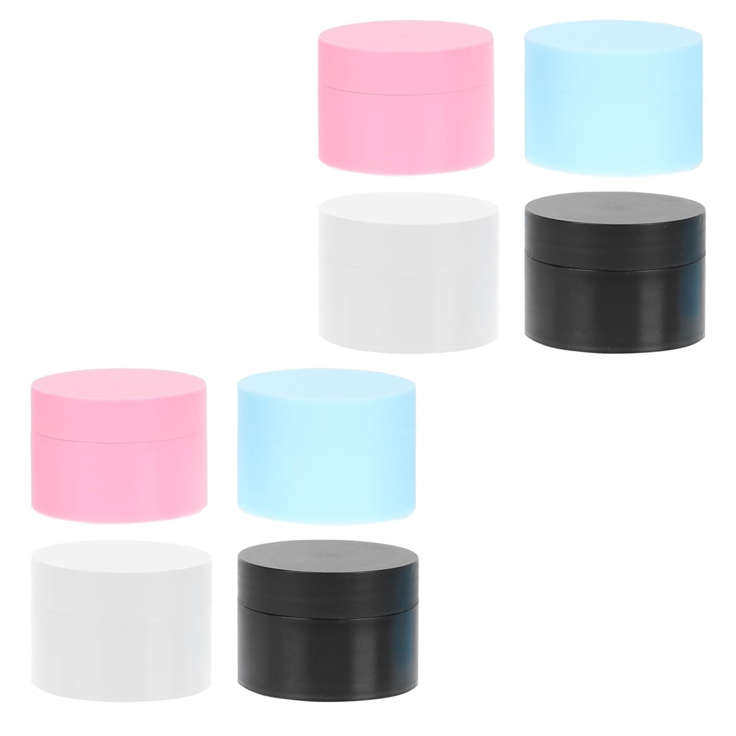 COLLBATH 8pcs Refillable Double-layer Face Cream Bottles 30g Frosted Plastic Cosmetic Jars with Lids for Travel and Daily Skincare Storage