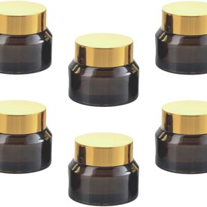 6pcs 30ml Small Glass Cream Jars with Lids for Travel Cosmetic Containers Refillable Face Lotion Ointment Storage Bottles