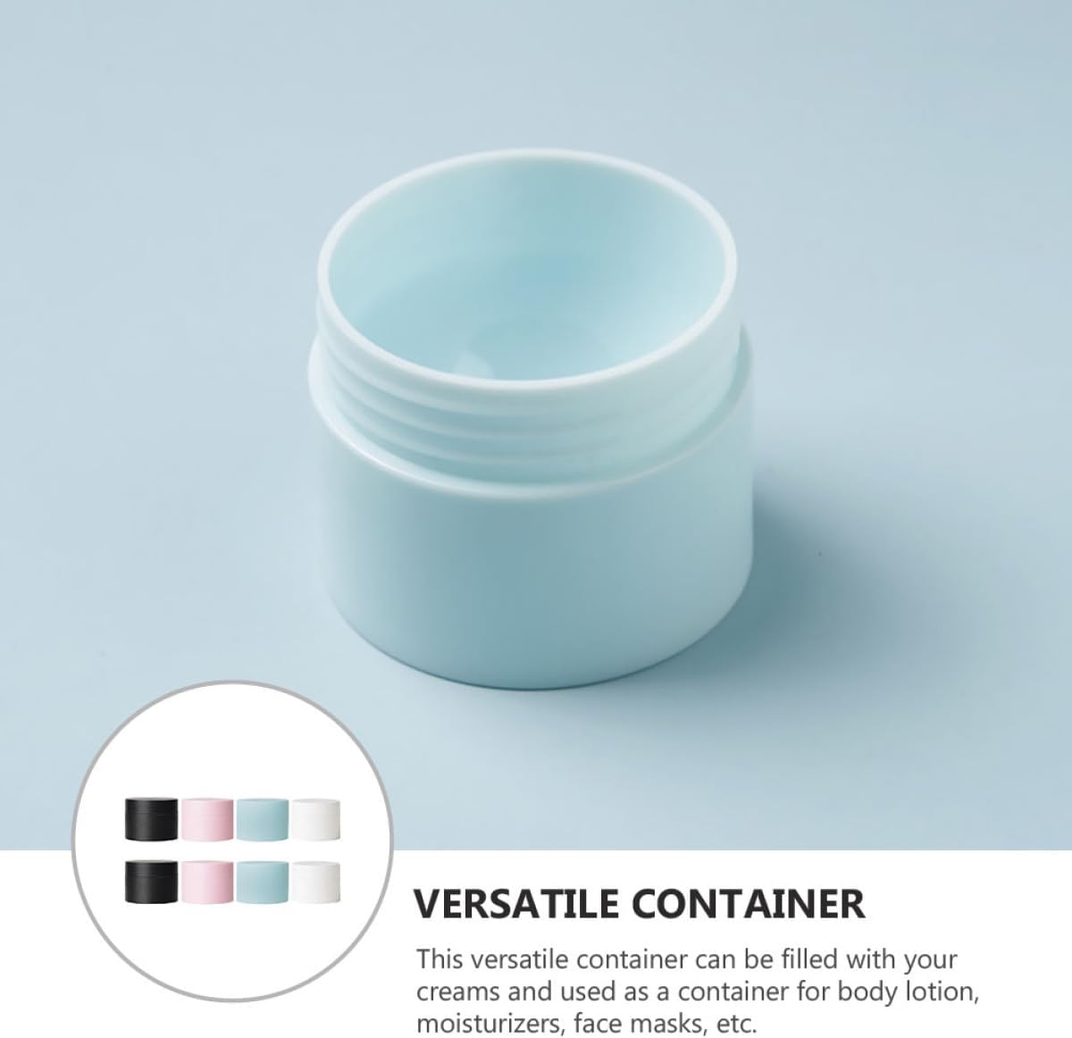 STOBAZA 8pcs 15g Plastic Cosmetic Cream Jars with Inner Lid, Travel Lotion Jar Container Set, Frosted White Dark Gray Light Pink Blue Small Refillable Cream Dispensers for Facial and Body - Image 4