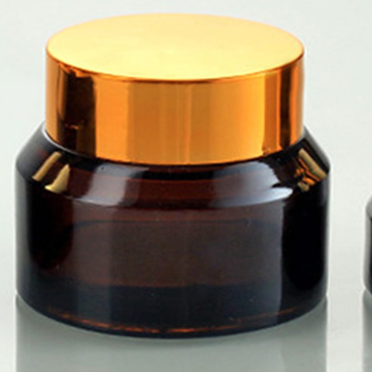 VICASKY 6 Pcs 50ml Amber Glass Travel Cream Jars with Gold Lids Refillable Small Cosmetic Containers for Face Lotion Skincare Samples - Image 7