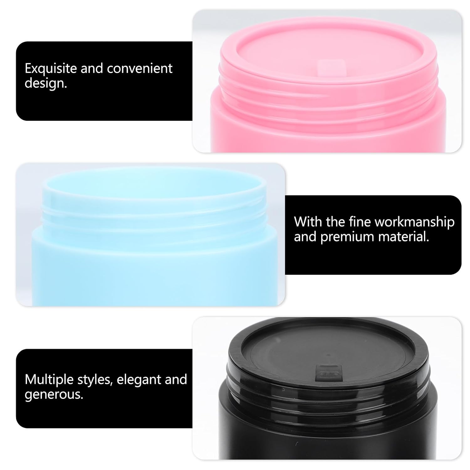 COLLBATH 8pcs Refillable Double-layer Face Cream Bottles 30g Frosted Plastic Cosmetic Jars with Lids for Travel and Daily Skincare Storage - Image 8