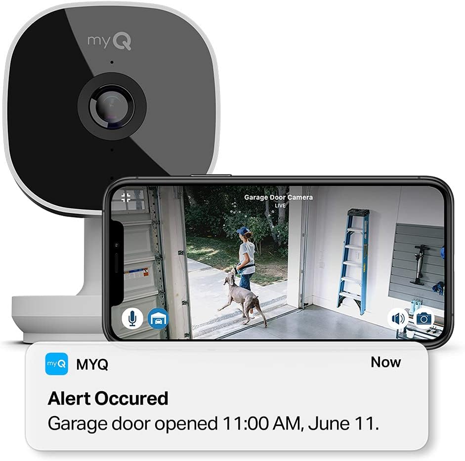CHAMBERLAIN myQ Smart Garage HD Camera & Smart Garage Hub Bundle- Wi-Fi & Bluetooth- Smartphone Controlled - Two Way Talk - Works with Key by Amazon in-Garage Delivery, White - Image 3