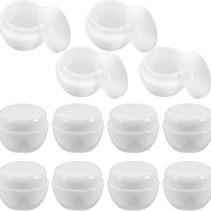 12pcs 30g Plastic Cosmetic Cream Lotion Containers Jars with Lids Small Travel Refillable Makeup Sample Storage for Personal Care