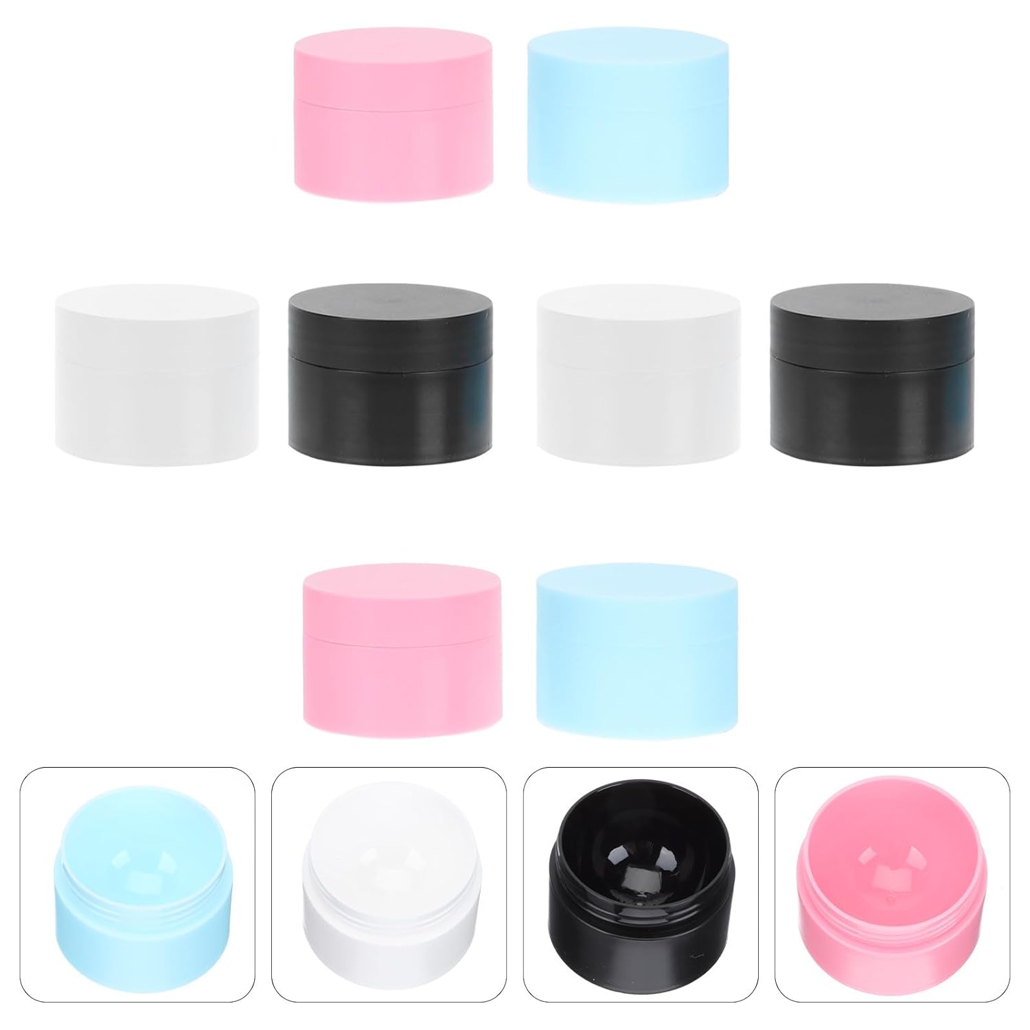 COLLBATH 8pcs Refillable Double-layer Face Cream Bottles 30g Frosted Plastic Cosmetic Jars with Lids for Travel and Daily Skincare Storage - Image 9