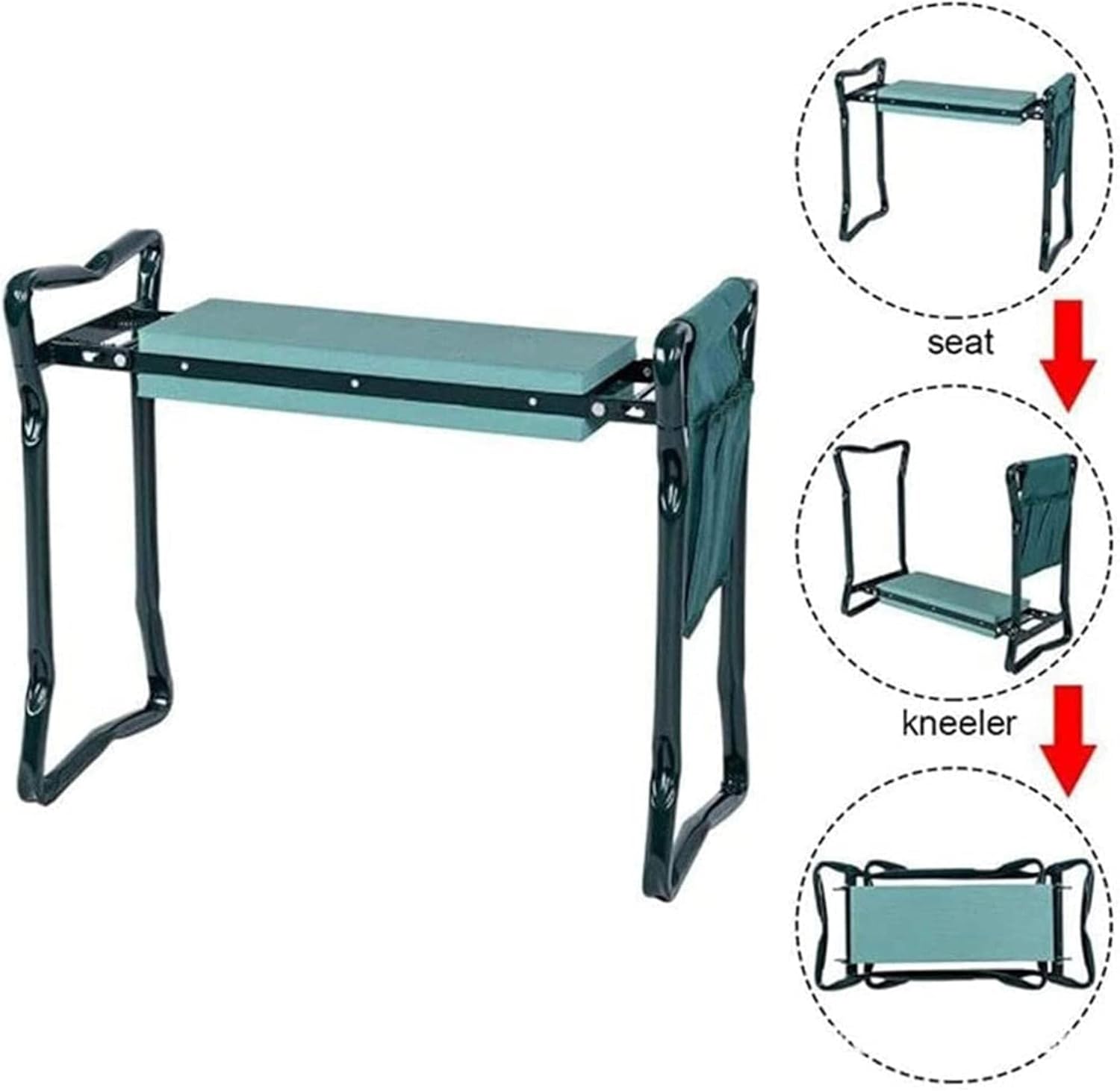 Garden Kneeler and Seat Heavy Duty Foldable Garden Kneeler Seat, Yard Work Bench Gardening Gardener Kneeling Stool Chair, with Tool Pouches Gardening Hand Tools - Image 4