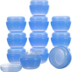 CHILDWEET 12pcs 30g Plastic Makeup Cream Pots Refillable Cosmetic Containers with Lids Travel Sample Jars for Lotion and Skincare Products