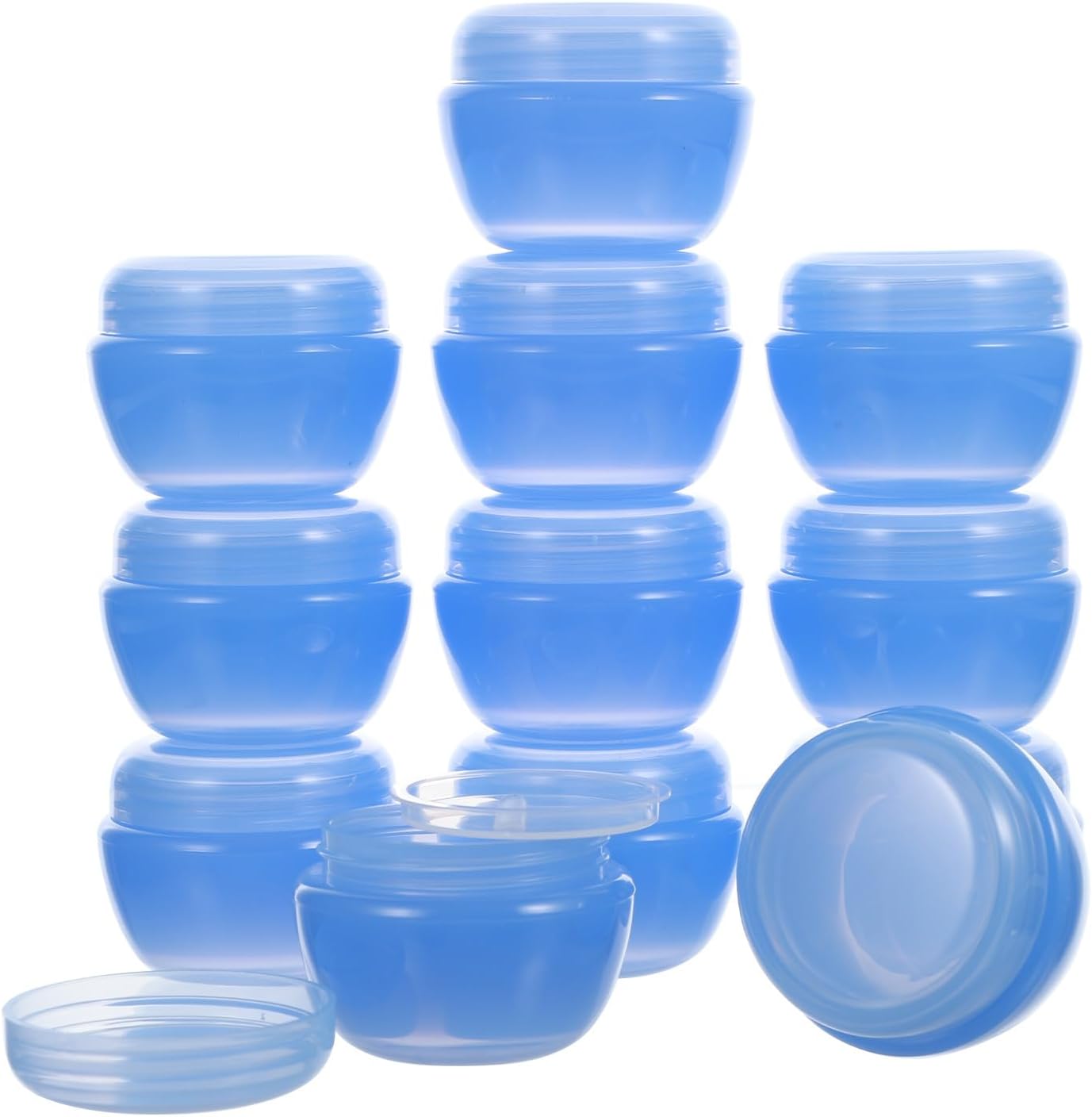 CHILDWEET 12pcs 30g Plastic Makeup Cream Pots Refillable Cosmetic Containers with Lids Travel Sample Jars for Lotion and Skincare Products