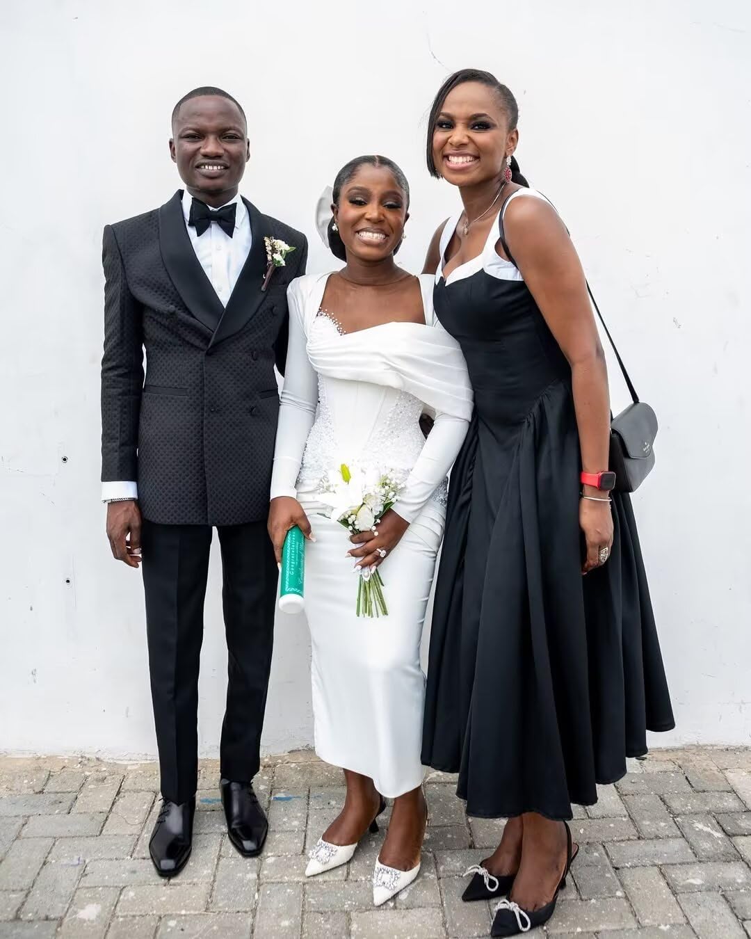 Civil Wedding Dresses for Bride Pearls Long Sleeve Midi Courthouse Africa Bridal Gowns - Image 4