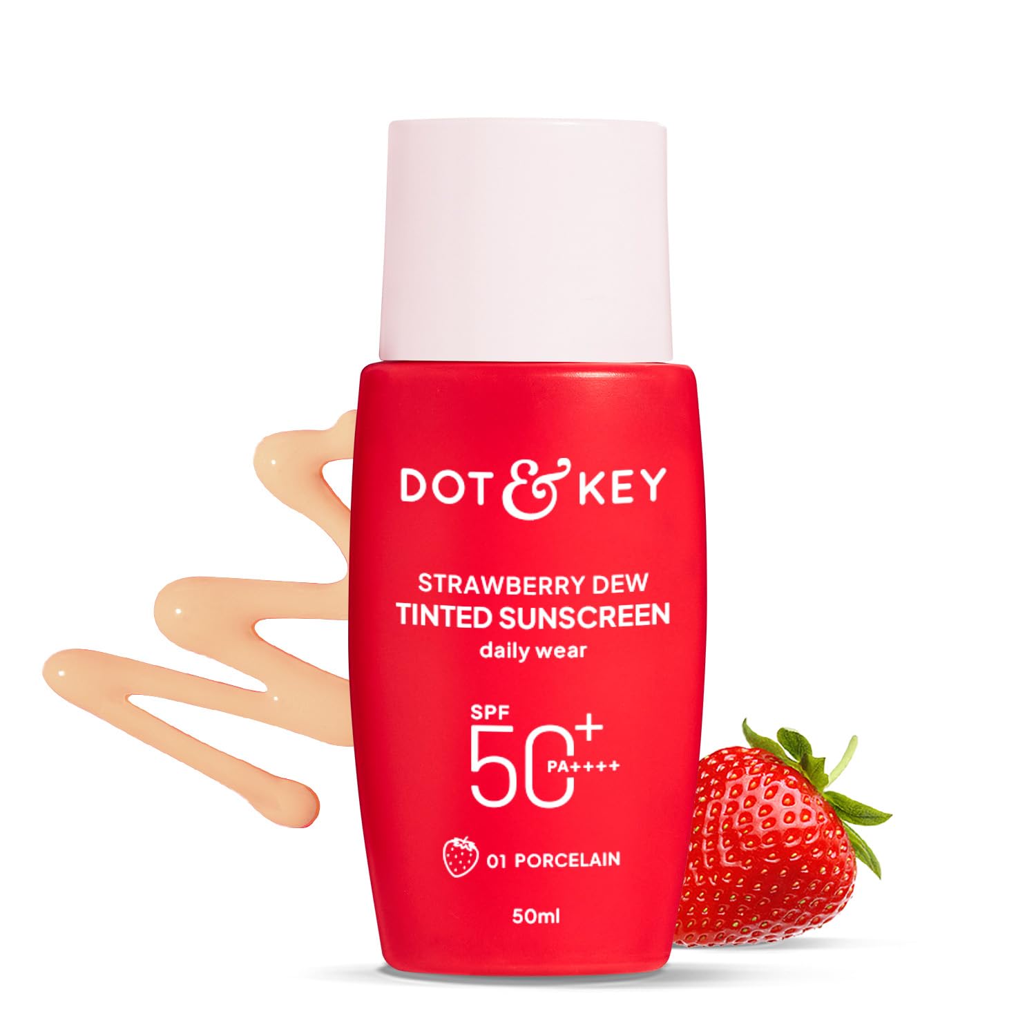 Dot & Key Strawberry Dew Tinted Sunscreen SPF 50 PA++++ | Broad Spectrum Face Sunscreen | For All Skin Types | 1.69 fl oz (50 ml)