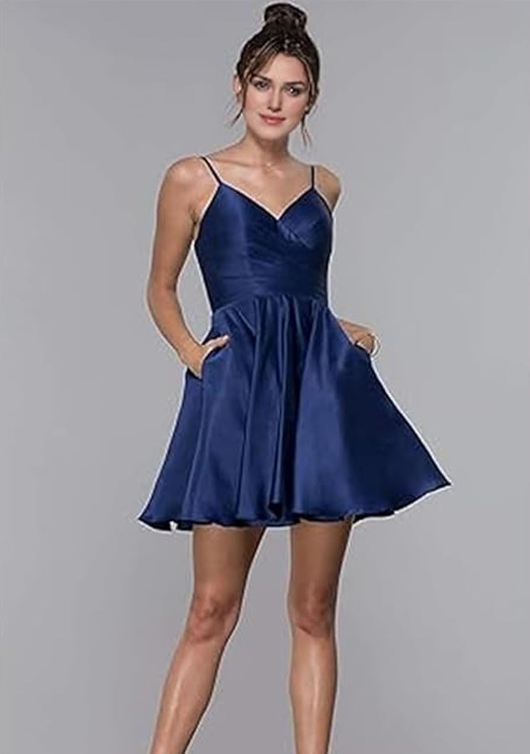 Short Homecoming Dresses Spaghetti Strap Satin Dresses for Women 2024 Party - Image 3