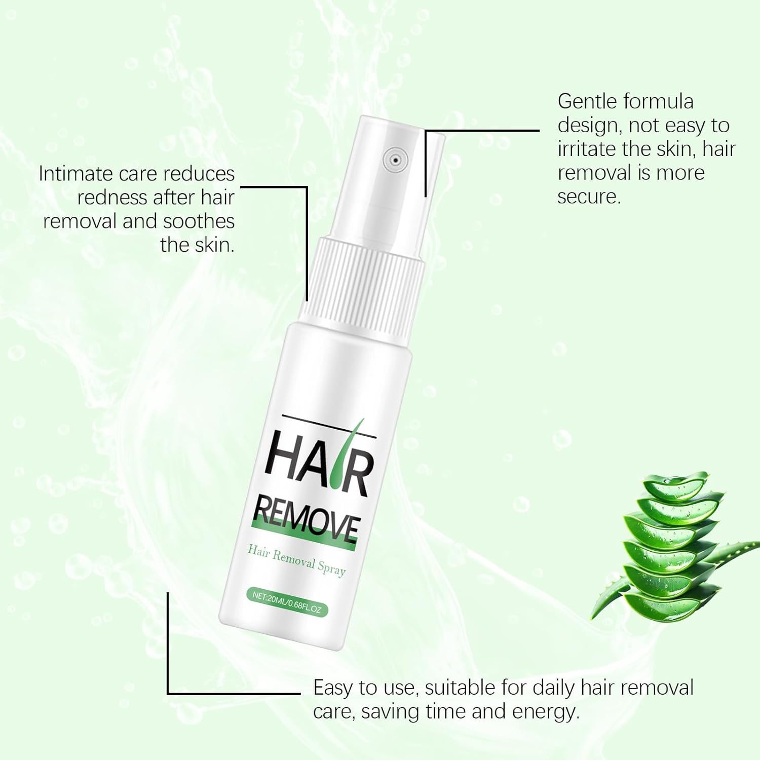 Gentle Rapid Hair Removal for Sensitive Skin Sprayer with Natural & Hydrating Essence Sensitives Skin Depilatory Sprays - Image 6