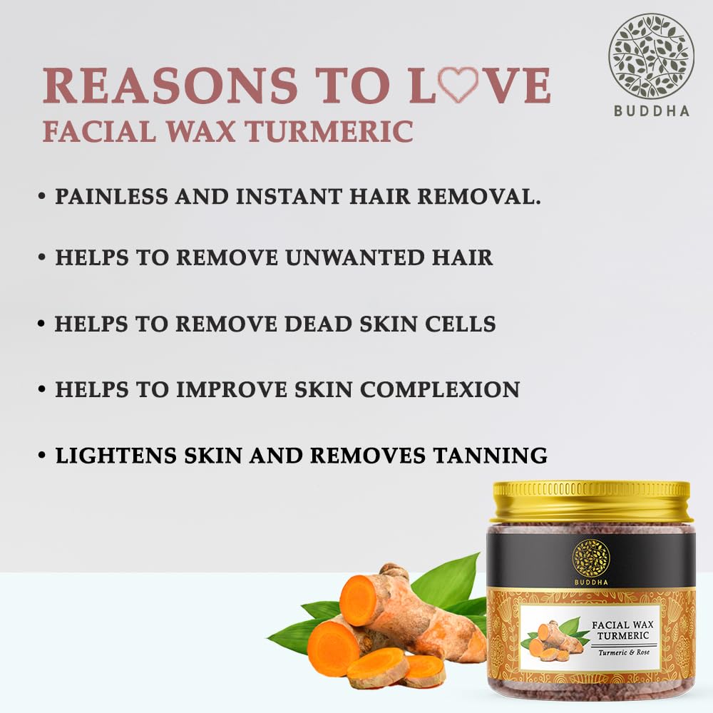 Buddha Natural Facial Wax Powder with Turmeric (50 Gram, 1.7 oz) - Painless Natural Face Hair Removal Waxing Powder, Instant Quick Solution - Image 8