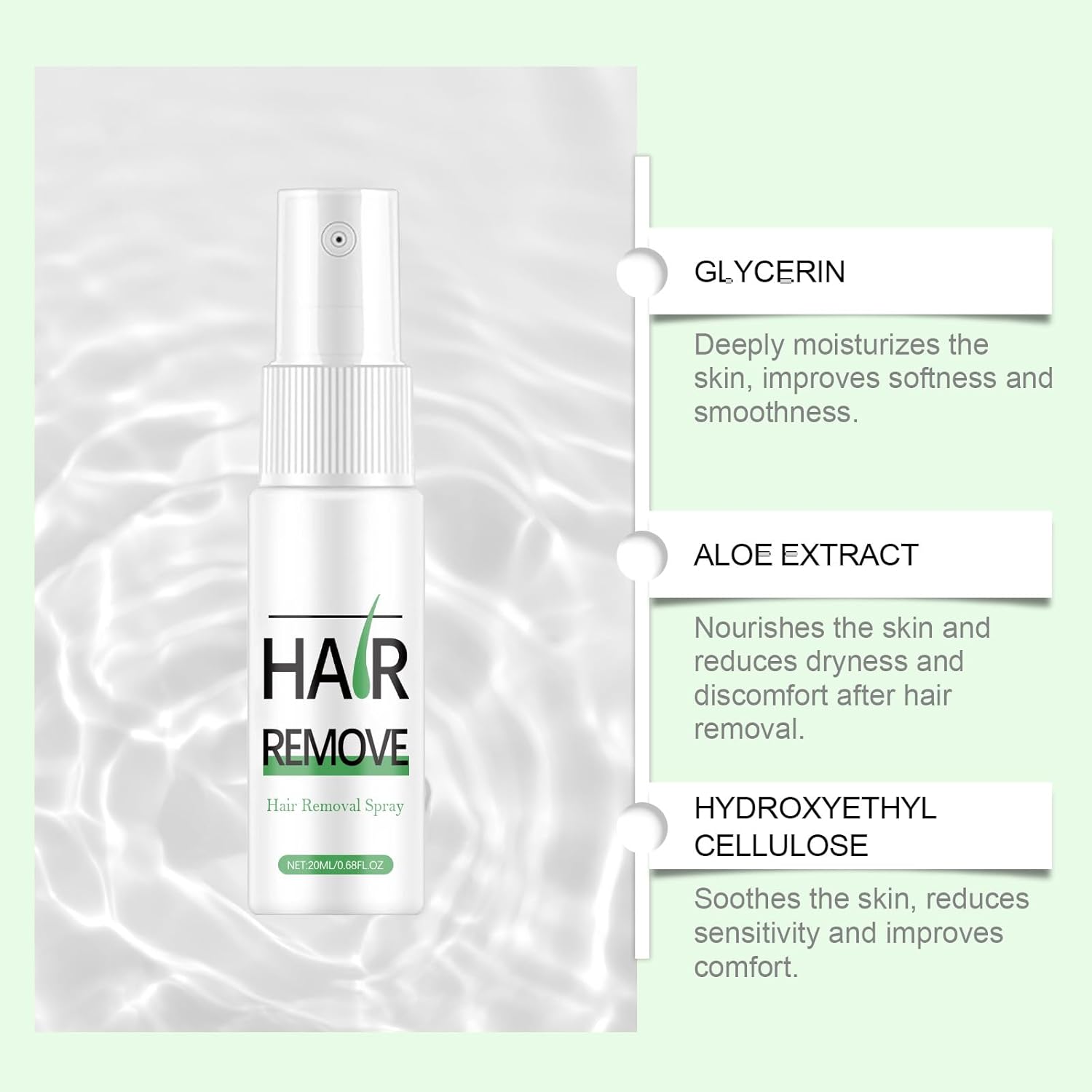 Gentle Rapid Hair Removal for Sensitive Skin Sprayer with Natural & Hydrating Essence Sensitives Skin Depilatory Sprays - Image 5