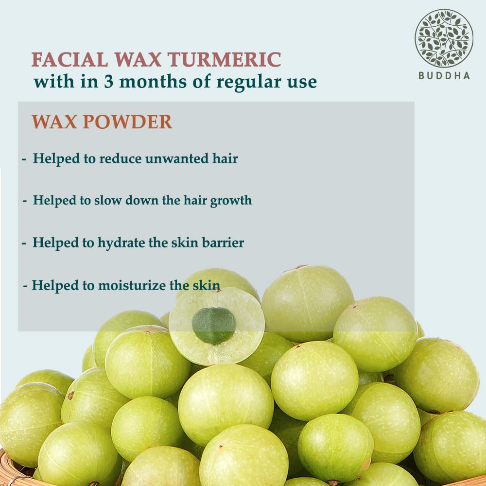 Buddha Natural Facial Wax Powder with Turmeric (50 Gram, 1.7 oz) - Painless Natural Face Hair Removal Waxing Powder, Instant Quick Solution - Image 6
