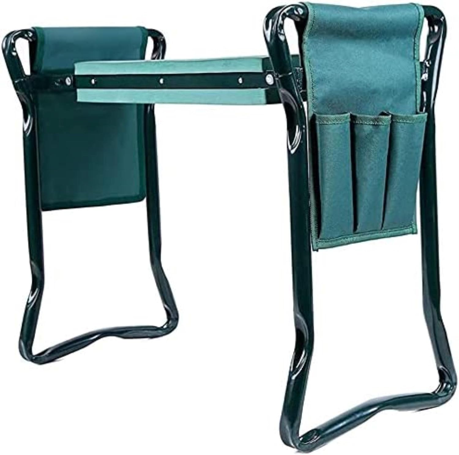 Garden Kneeler and Seat Heavy Duty Stools Multipurpose Garden Kneeling Chair Portable Foldable Seat 2-in-1 Gardening Bench, Tool Pouches with Handle Gardening Hand Tools