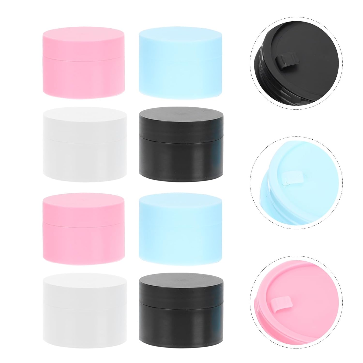 COLLBATH 8pcs Refillable Double-layer Face Cream Bottles 30g Frosted Plastic Cosmetic Jars with Lids for Travel and Daily Skincare Storage - Image 7