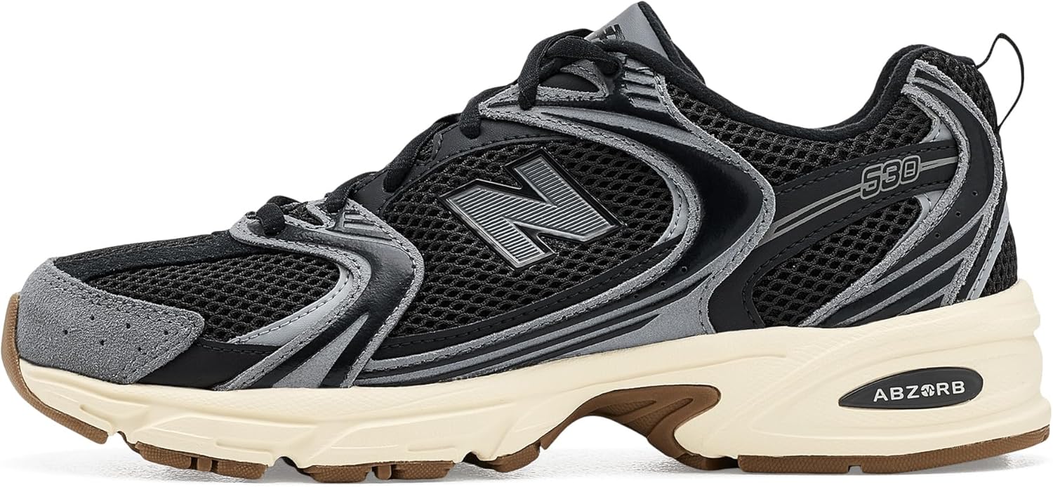 New Balance Unisex 530 Sneaker, Black/Castlerock, 5.5 US Men - Image 4