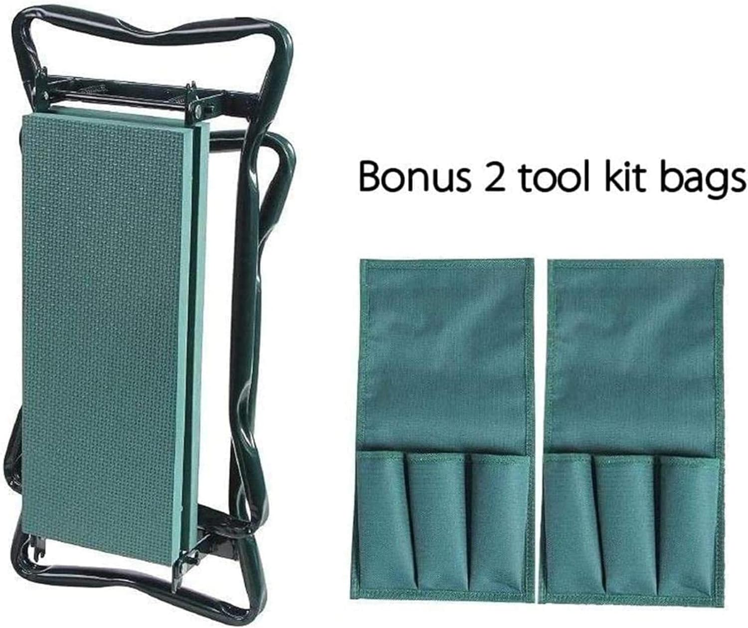 Garden Kneeler and Seat Heavy Duty Garden Kneeler Seat with 2 Tool Pouches, Foldable Garden Bench Stools, Portable Kneeling Chair - Image 3