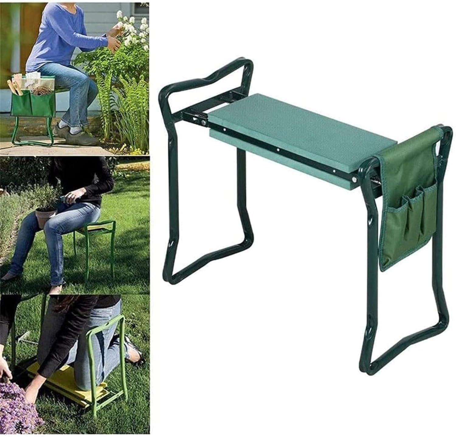 Garden Kneeler and Seat Heavy Duty Foldable Garden Kneeler Seat, Yard Work Bench Gardening Gardener Kneeling Stool Chair, with Tool Pouches Gardening Hand Tools - Image 6