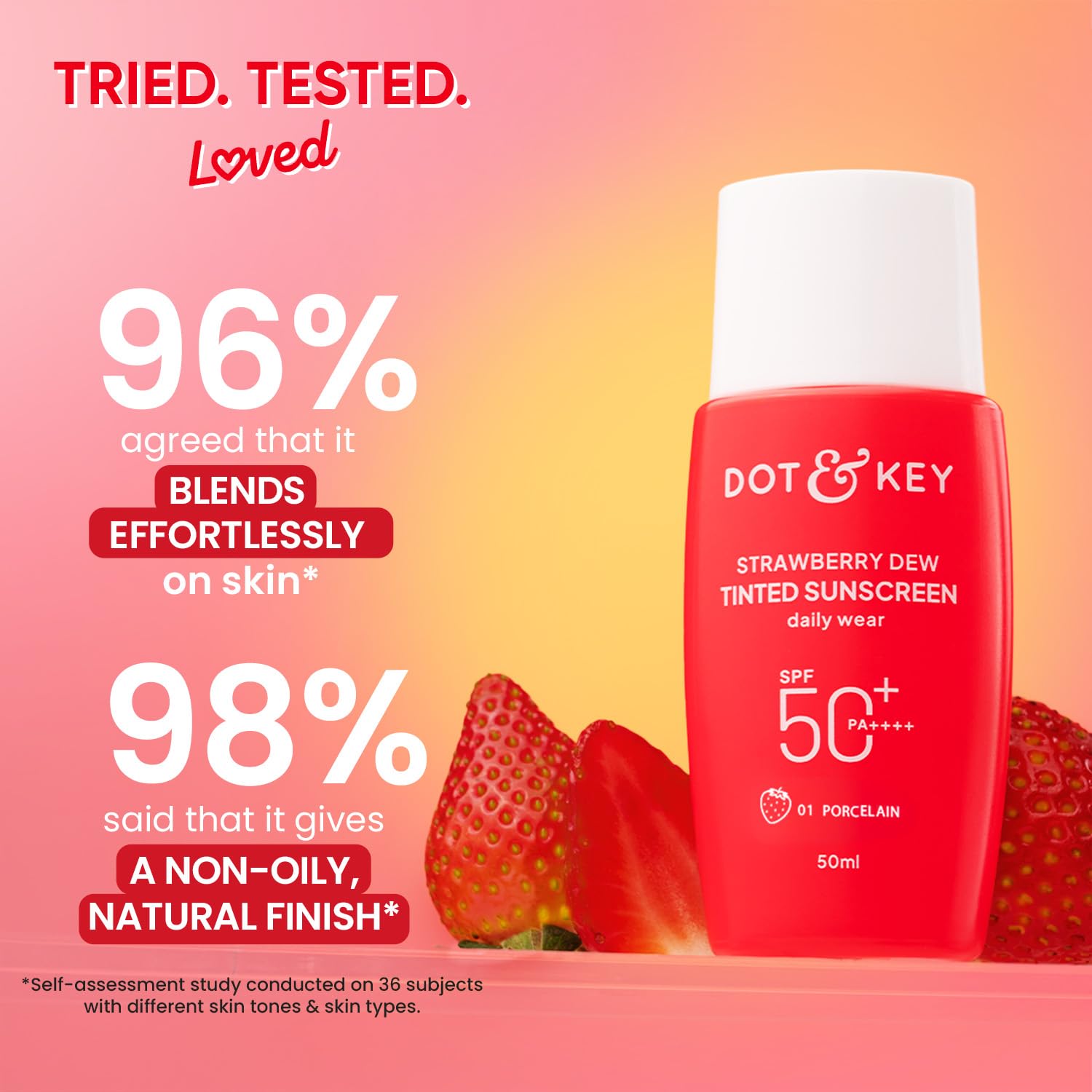 Dot & Key Strawberry Dew Tinted Sunscreen SPF 50 PA++++ | Broad Spectrum Face Sunscreen | For All Skin Types | 1.69 fl oz (50 ml) - Image 4