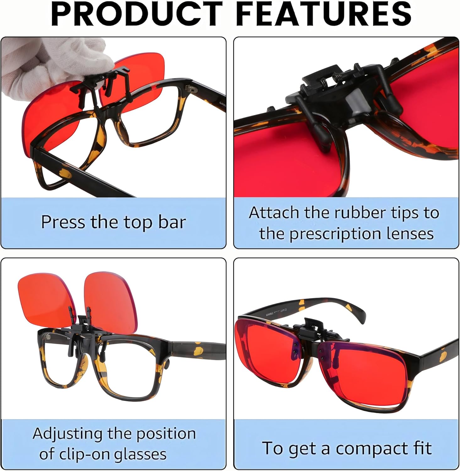 VisionGlobal 1 pair Blue Light Blocking Glasses/ 2 pack Sleep Red Lens or 2 pack Gaming Glasses for Women/Men - Image 2