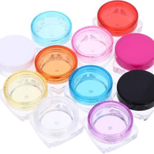 STOBAZA 50pcs 3g Travel Cream Containers with Lids, Cosmetic Sample Jars for Lotion and Makeup Storage, Plastic Face Cream Pots for Portable Beauty Use Random Color