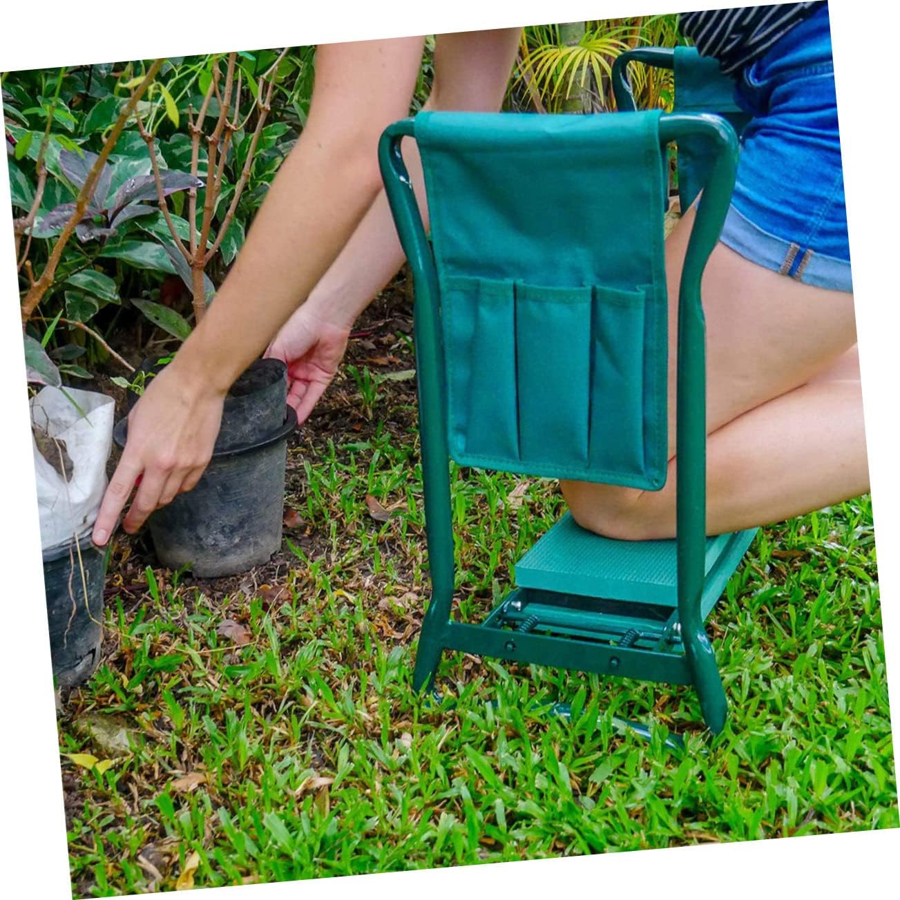 VICASKY 2PCS Garden Kneeler Seat Bags Storage Pouches Green Kneeling Tools Organizer for Gardening Portable Heavy-Duty Tool Storage - Image 6