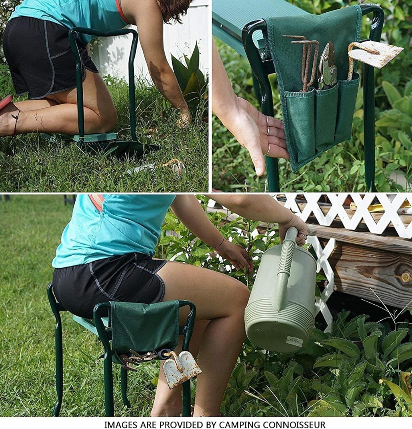 Garden Kneeler and Seat Heavy Duty Garden Kneeler Seat with 2 Tool Pouches, Foldable Garden Bench Stools, Portable Kneeling Chair - Image 6