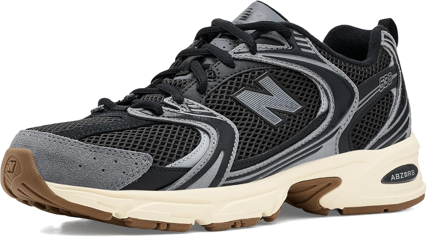 New Balance Unisex 530 Sneaker, Black/Castlerock, 5.5 US Men