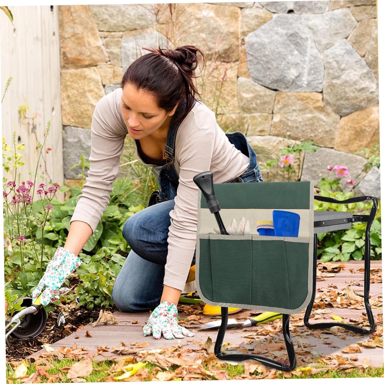 Multifunctional Garden Kneeler and Seat with Convenient Tool Pouch for Organizing Gardening Tools Portable Garden Seat Bag for Outdoor Use Style - Image 8