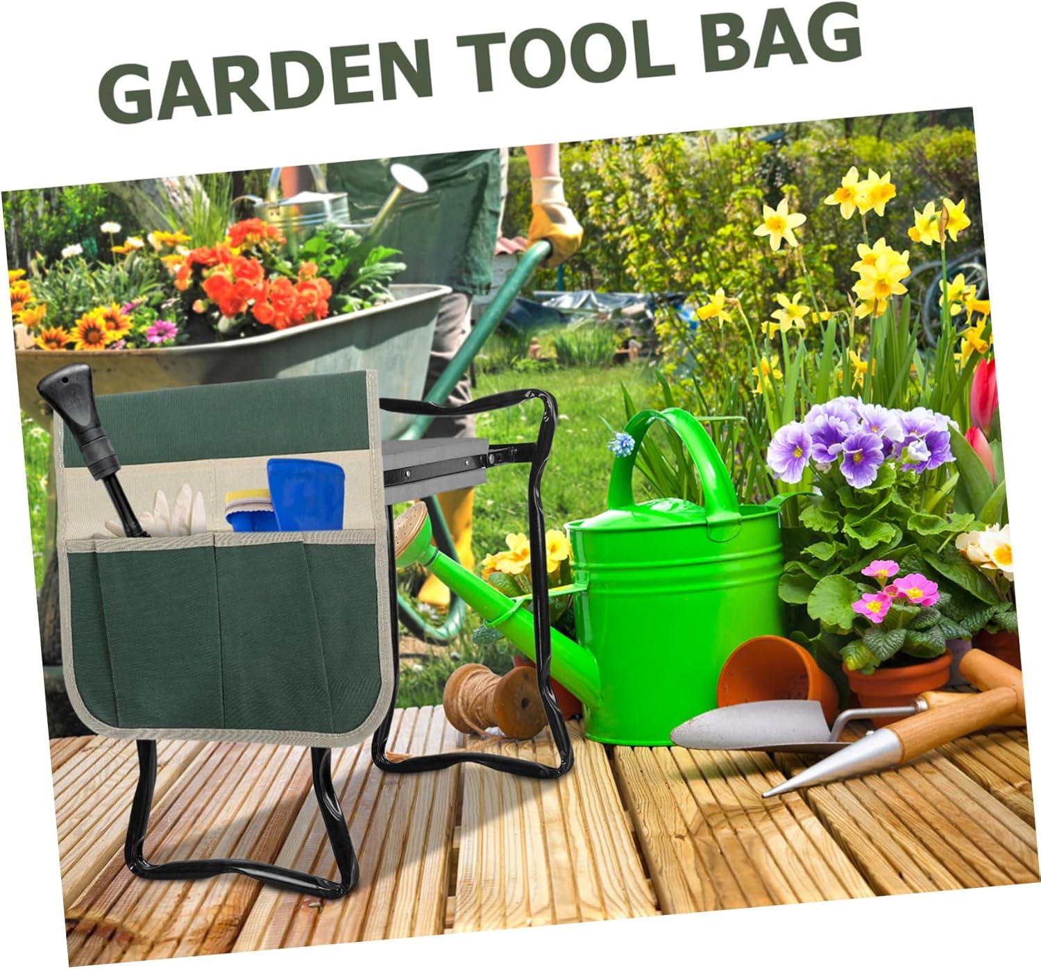 Multifunctional Garden Kneeler and Seat with Convenient Tool Pouch for Organizing Gardening Tools Portable Garden Seat Bag for Outdoor Use Style - Image 6