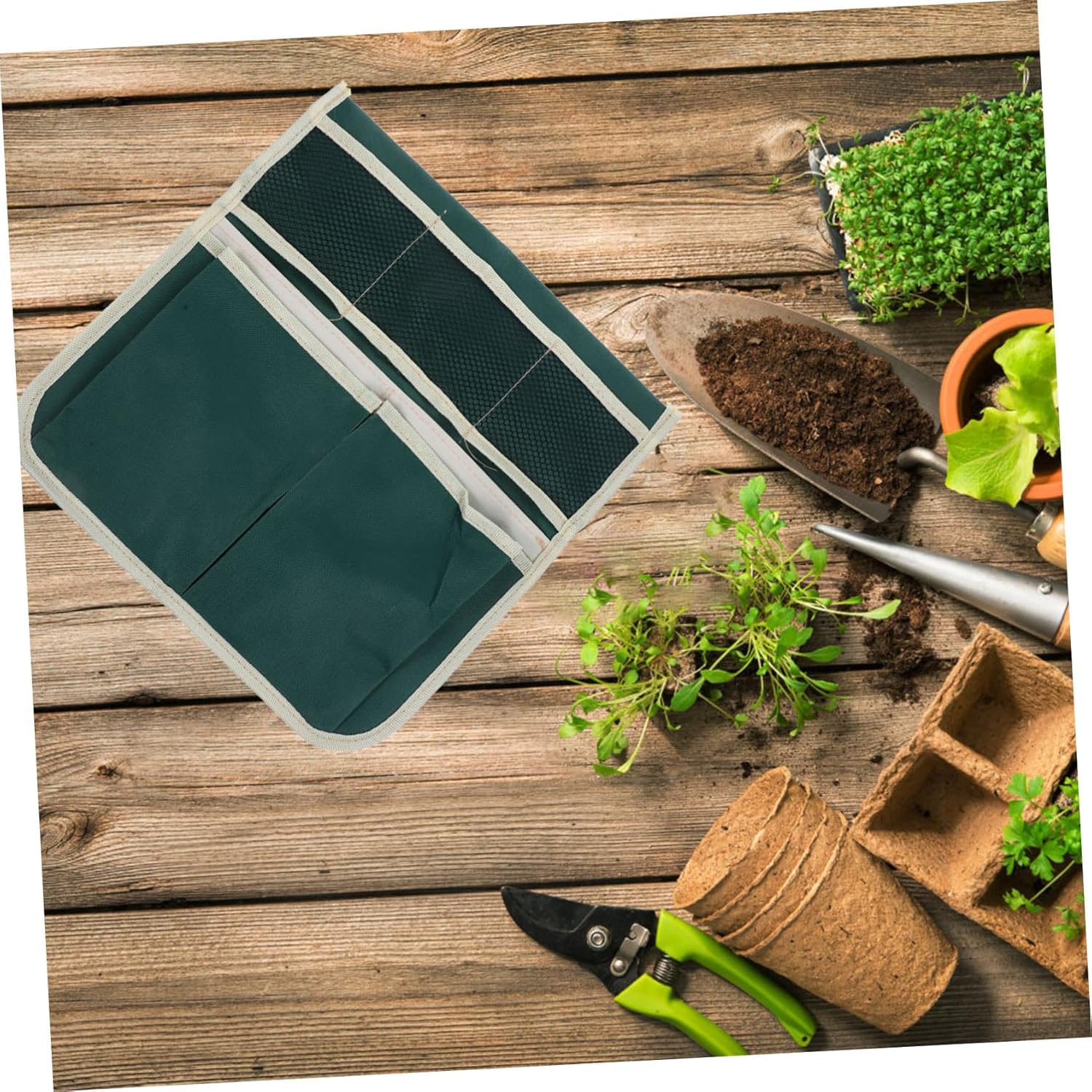 Luxshiny Multi Purpose Garden Kneeler Seat with Large Tool Pouch Oxford Cloth Gardening Bag for Organizing Tools Comfortable Outdoor Kneeling and Sitting Gardeners - Image 2