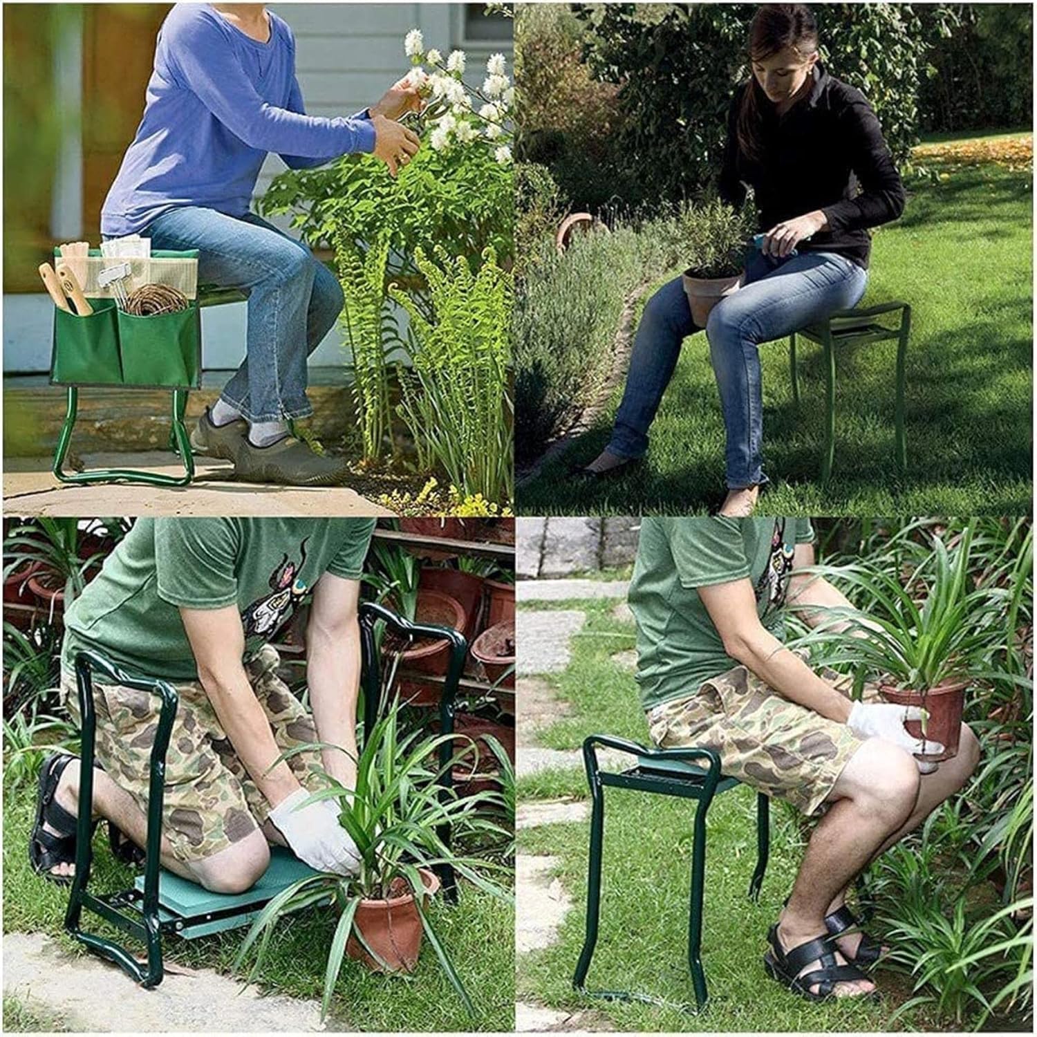 Garden Kneeler and Seat Heavy Duty Foldable Garden Kneeler Seat, Yard Work Bench Gardening Gardener Kneeling Stool Chair, with Tool Pouches Gardening Hand Tools - Image 7