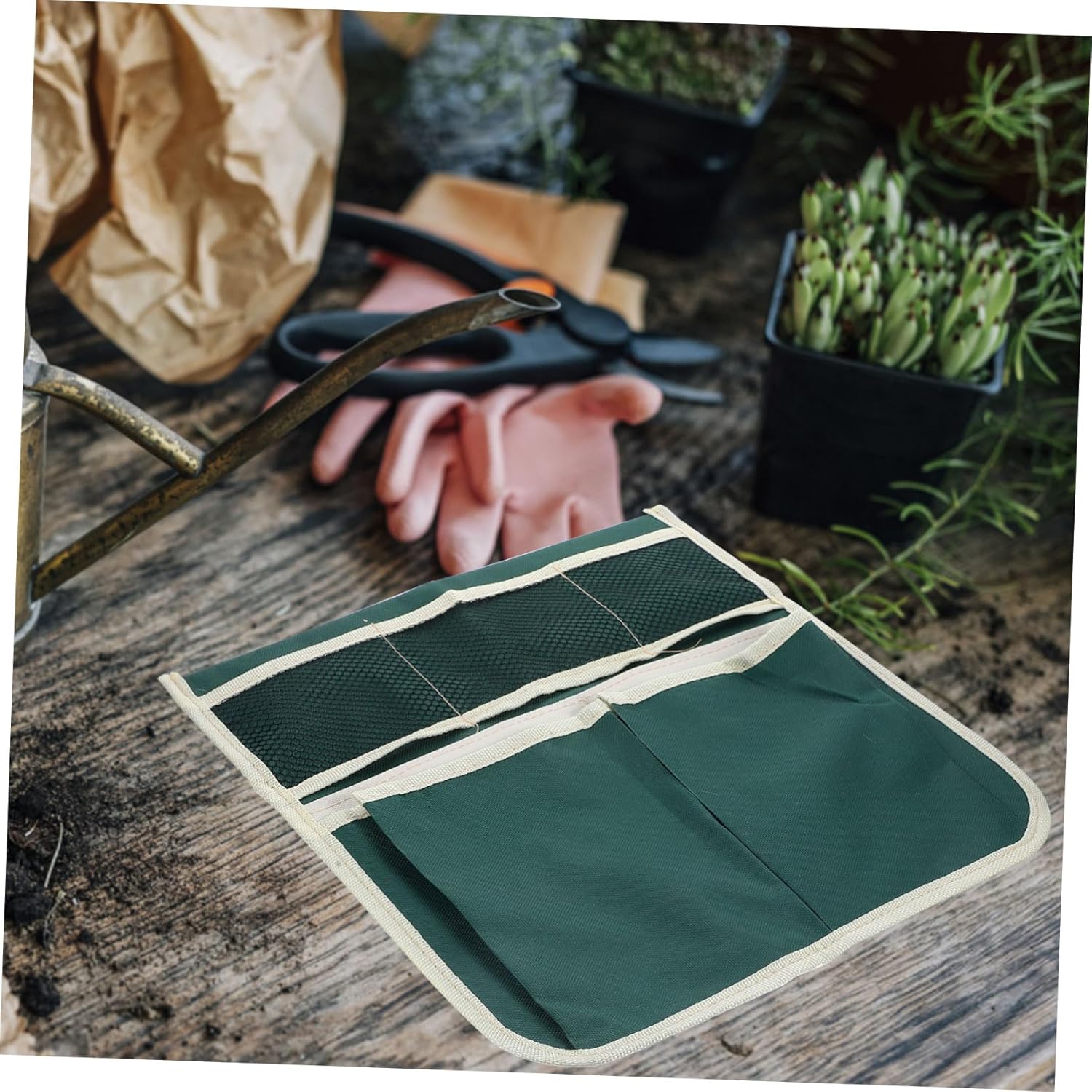 Multifunction Garden Kneeler Seat Bag with Large Storage Pouch Tool Organizer for Gardening Space Saving Hanging Tote for Gardeners - Image 2