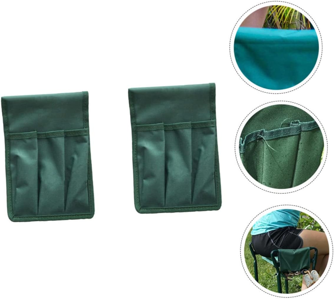 Kisangel 2Pc Kneeler Seat Tool Bags Green Gardening Pouches for Organizing Tools Comfortable Design Easy to Carry for Garden Enthusiasts Durable and Space Saving Storage - Image 9