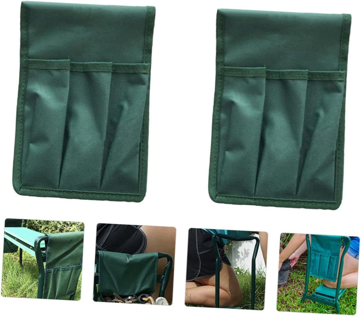 Kisangel 2Pc Kneeler Seat Tool Bags Green Gardening Pouches for Organizing Tools Comfortable Design Easy to Carry for Garden Enthusiasts Durable and Space Saving Storage - Image 4