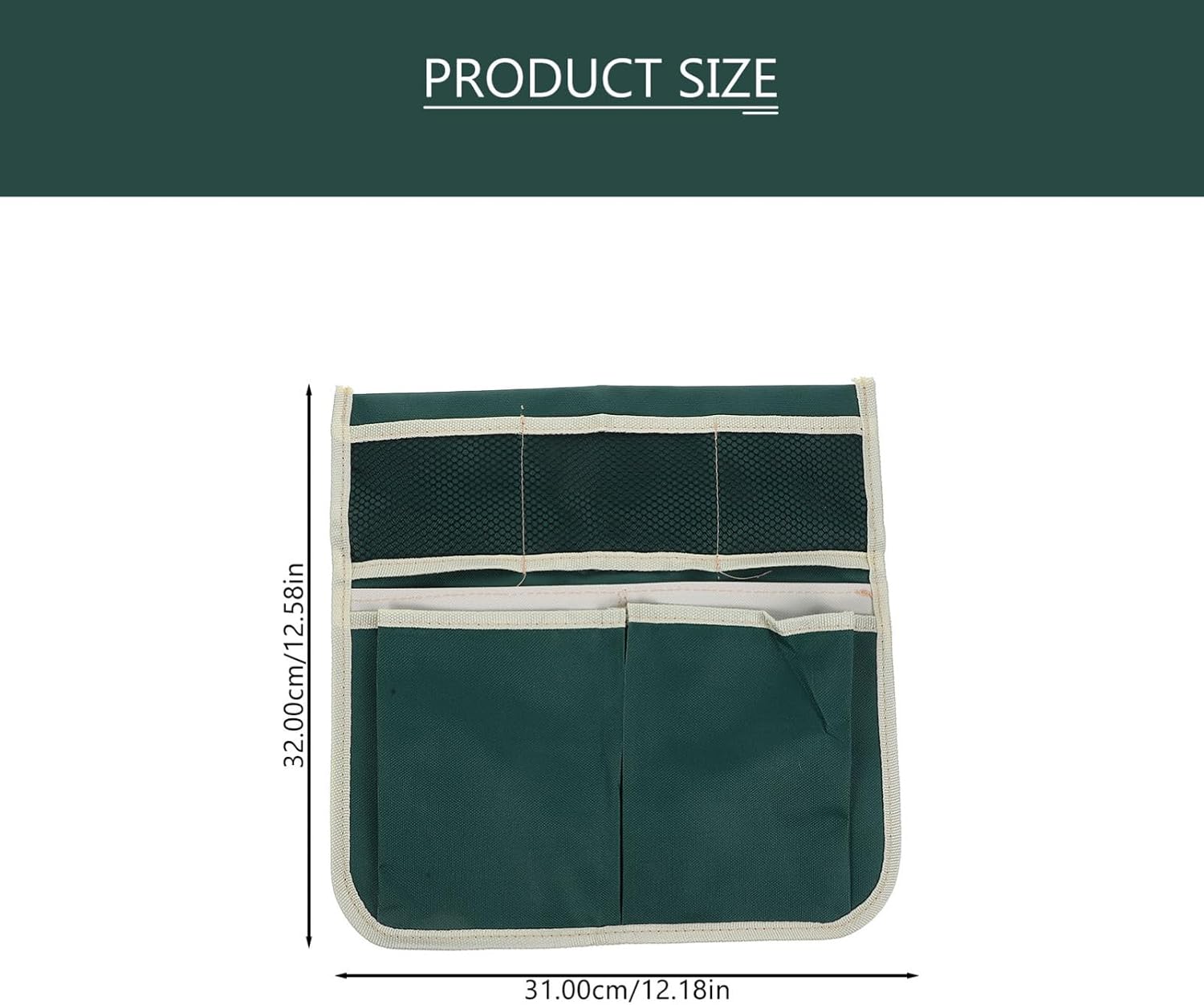 Holibanna Multifunctional Garden Kneeler Seat Bag Tool Pouch for Efficient Gardening Storage Green Striped Design for Garden Enthusiasts - Image 2