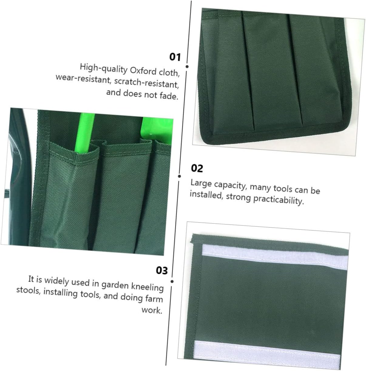 Hemoton 2Pc Green Garden Kneeler Bags Durable Tool Pouches for Organization for Gardening Tasks Lightweight Space Saving Design Tool Holders - Image 7